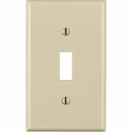 LEVITON 1-Gang Thermoplastic Nylon Toggle Switch Wall Plate, Light Almond 024-80701-OOT